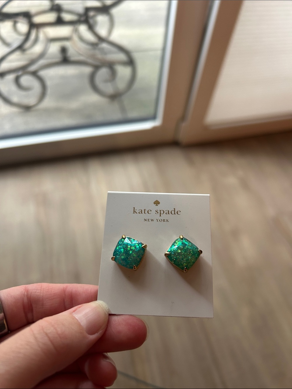 Kate Spade Teal Sparkle Earrings